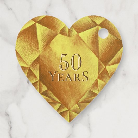 ゴールドシトリンの水彩ハート ウェディングアニバーサリー フェイバータグ (裏面)