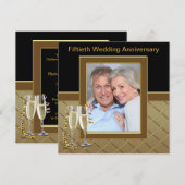 ゴールドシャンパンフォト50周年パーティー 招待状 (正面/裏面)