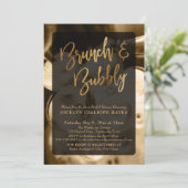 ゴールドシャンパンブランシュ＆バブルリー ハンドライティング 招待状 (スタンド正面)