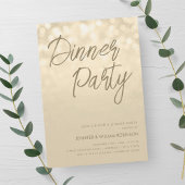 ゴールドシャンパンライトのスクリプト Dinner Party  招待状