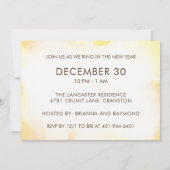 ゴールドシャンパン新年手書きホリデー 招待状 (裏面)