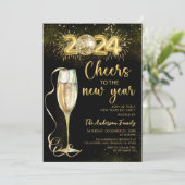 ゴールドシャンパン チェアーズ ニューヨークイブ パーティー 2024 招待状 (スタンド正面)