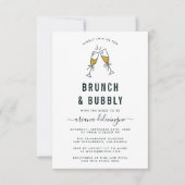 ゴールドシャンパン | ブランチ＆バブル ブライダルシャワー 案内状 (正面)