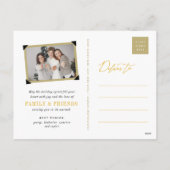 ゴールドシャンパン　乾杯　ポップ　フィズ　カチン　スタイリッシュ　シック シーズンポストカード (裏面)