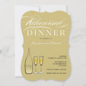 ゴールドシャンパーニュリハーサルディナー パーティー招待状 招待状 (正面)