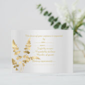 ゴールドシルバーエレガントリーフ返信カード 出欠カード (スタンド正面)