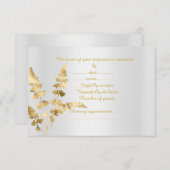 ゴールドシルバーエレガントリーフ返信カード 出欠カード (正面/裏面)