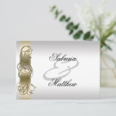 ゴールドシルバーオーナメントフォーマルレセプションカード 招待状 (スタンド正面)