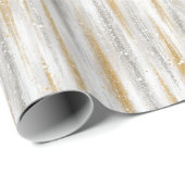 ゴールドシルバーストライプのクリスマスセレブレーション ラッピングペーパー (ロールコーナー)