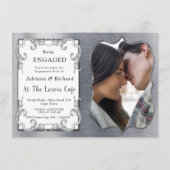 ゴールドシルバーブラス ヴィンテージエンゲージメントカード エンクロージャーカード (正面)