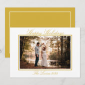 ゴールドシンプルホリデーカード シーズンカード (正面/裏面)