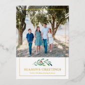 ゴールドシーズン グリーティングの写真用ホリデーカード 箔シーズンカード (正面)