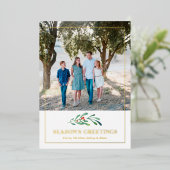 ゴールドシーズン グリーティングの写真用ホリデーカード 箔シーズンカード (立ち正面)