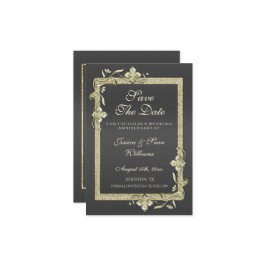 ゴールドジェム＆グリッター 50周年 ゴールデンウェディング  セーブザデート