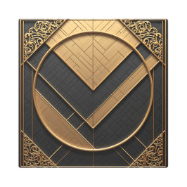 ゴールドジオメトリー メタルプリント