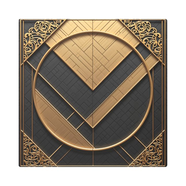 ゴールドジオメトリー メタルプリント (正面)