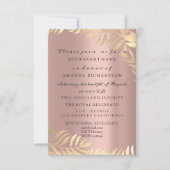 ゴールドジャングルローズエレガントウェディングバースデー 招待状 (正面)