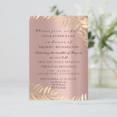 ゴールドジャングルローズエレガントウェディングバースデー 招待状 (スタンド正面)