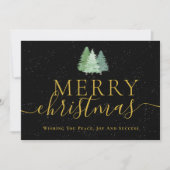 ゴールドスクリプトのクリスマスツリー企業のロゴ シーズンカード (正面)