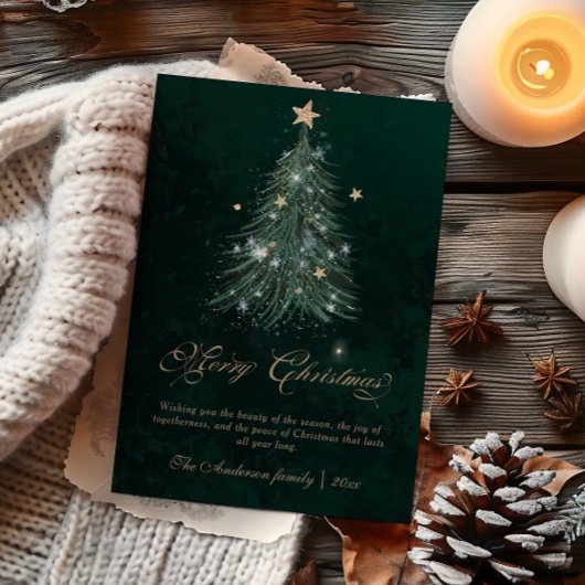 ゴールドスクリプトのクリスマスツリー シーズンカード