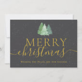 ゴールドスクリプトのメリークリスマスツリー企業ロゴ シーズンカード (正面)