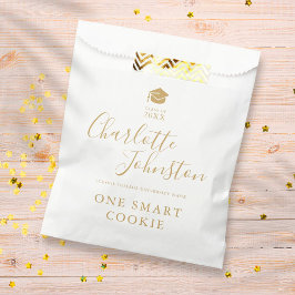ゴールドスクリプトの卒業パーティーギフト One Smart Cookie フェイバーバッグ
