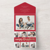 ゴールドスクリプトの楽しいクリスマス マルチフォト ホリデー アルバム オールインワン招待状 (内側)