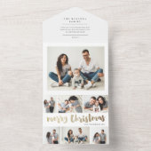 ゴールドスクリプトの楽しいクリスマス マルチ写真ホリデーアルバム オールインワン招待状 (内側)