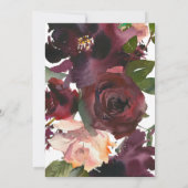 ゴールドスクリプトの「持つことと保持すること」バースデー ブルゴンディ フローラル 招待状 (裏面)