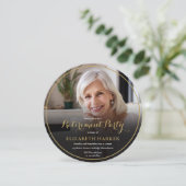 ゴールドスクリプトエレガントフォト引退パーティー 招待状 (スタンド正面)