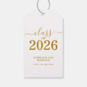 ゴールドスクリプトクラスオブ2026モダン ギフトタグ (裏面)