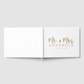 ゴールドスクリプトタイポグラフィーモダンミニマル（Mr. & Mrs.） ゲストブック (全面)