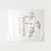 ゴールドスクリプトタイポグラフィ モダン ミニマル タペストリー (正面(横))