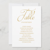 ゴールドスクリプトテーブルナンバー シーティングチャート 招待状 (正面)