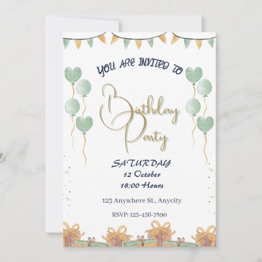 ゴールドスクリプトパーティー 招待状 (正面)