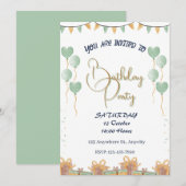 ゴールドスクリプトパーティー 招待状 (正面/裏面)