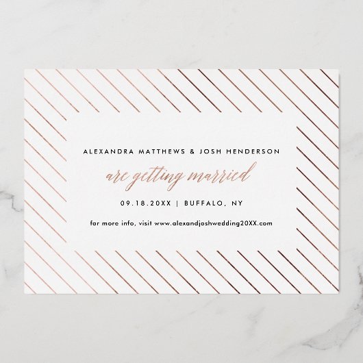 ゴールドスクリプトフォト セーブザデート ゴールドホイル仕上げ 箔招待状 (裏面)