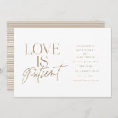 ゴールドスクリプトラブウェディング延期 日程変更 案内状 (正面/裏面)