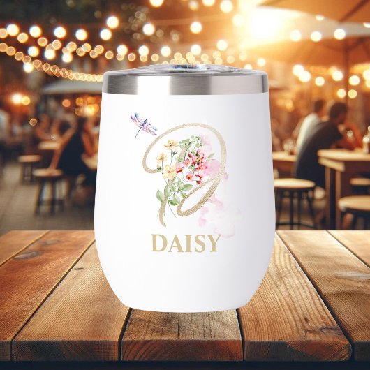 ゴールドスクリプトレターDモノグラムパーソナライズドネーム