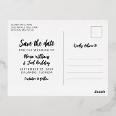 ゴールドスクリプト4 フォト ウェディング セーブ アワ デート 箔招待状ポストカード (裏面)