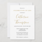 ゴールドスクリプト お別れ会 生前の感謝を込めたゴールドスクリプトのメモリアルカード 招待状 (正面)