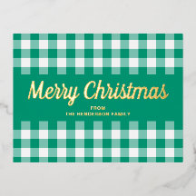 ゴールドスクリプト グリーンギンガム メリークリスマス