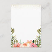 ゴールドスクリプト サンクス | ピンク ウォーターカラー フローラル サンキューカード (裏面)