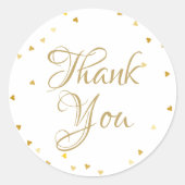 ゴールドスクリプト サンクス ラブ ハーツ コンフェッティ ラウンドシール (正面)