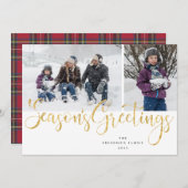 ゴールドスクリプト シーズンズ グリーティングス タルタン フォト カード (正面/裏面)