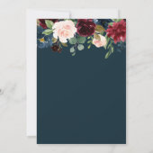 ゴールドスクリプト バーガンディ ネイビー 50周年結婚記念日 招待状 (裏面)