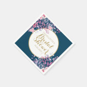 ゴールドスクリプト ピンクメドウ フラワーブライダルシャワー スタンダードカクテルナプキン (角)