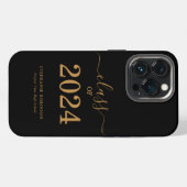 ゴールドスクリプト 2024年卒業 iPhoneケース (裏面横)