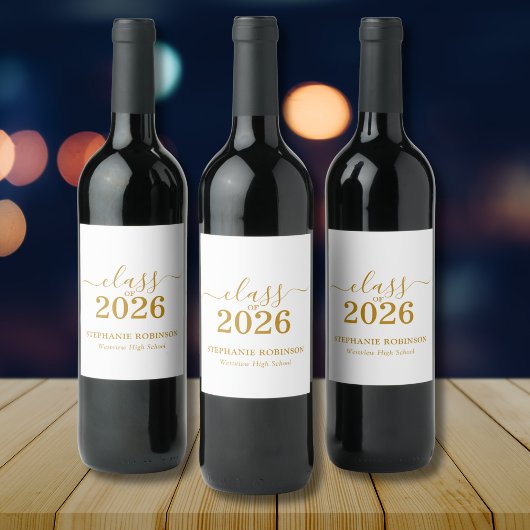 ゴールドスクリプト 2026年卒業パーティー ワインラベル