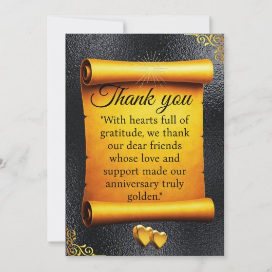 ゴールドスクロールアニバーサリーサンクス サンキューカード (正面)